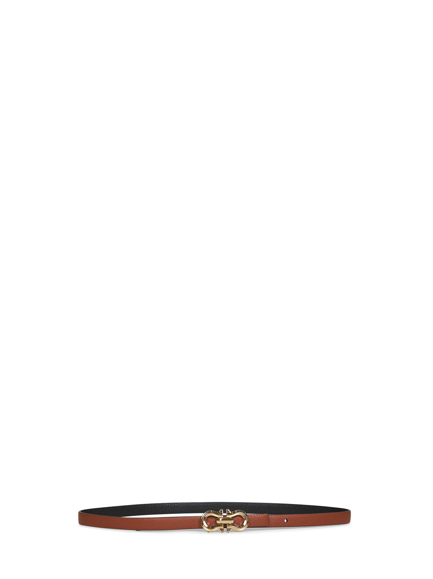Cintura reversibile Gancini cognac