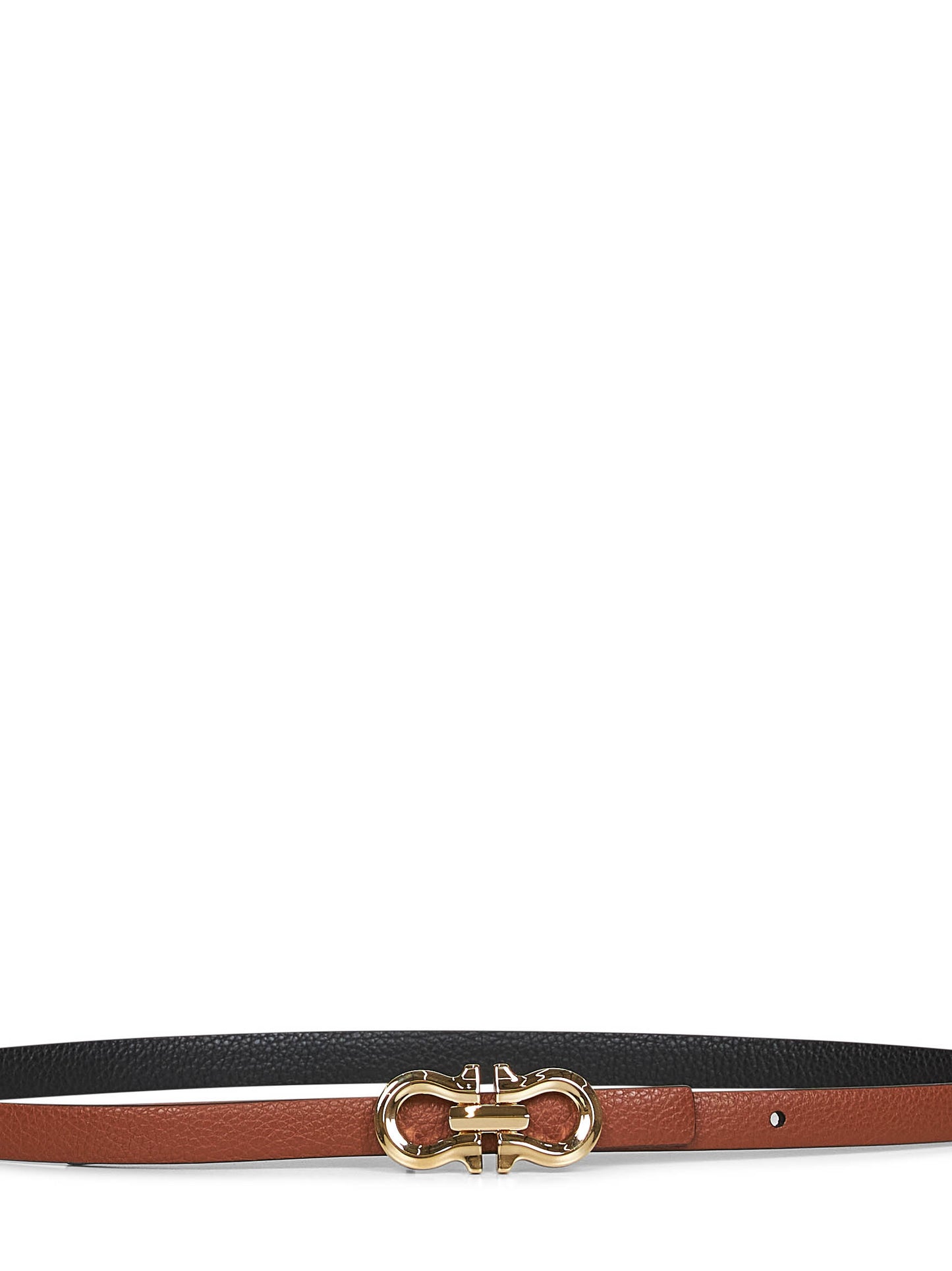 Cintura reversibile Gancini cognac