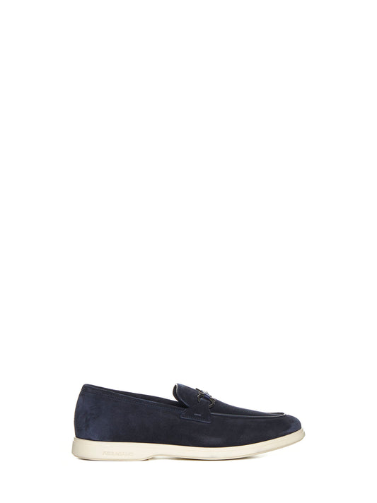 Gancini suede loafers