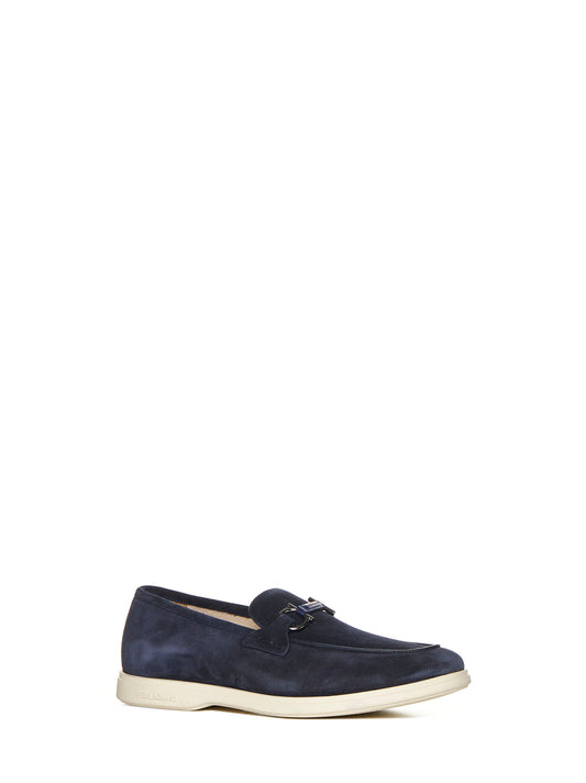 Gancini suede loafers