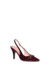 Burgundy slingback pumps with Horsebit