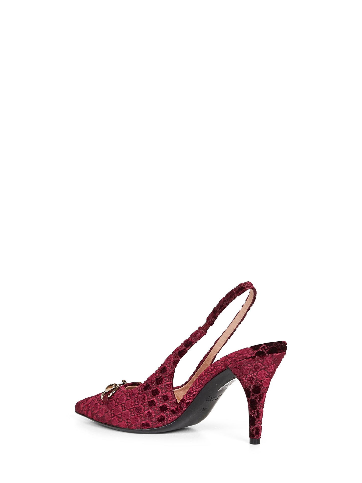 Burgundy slingback pumps with Horsebit