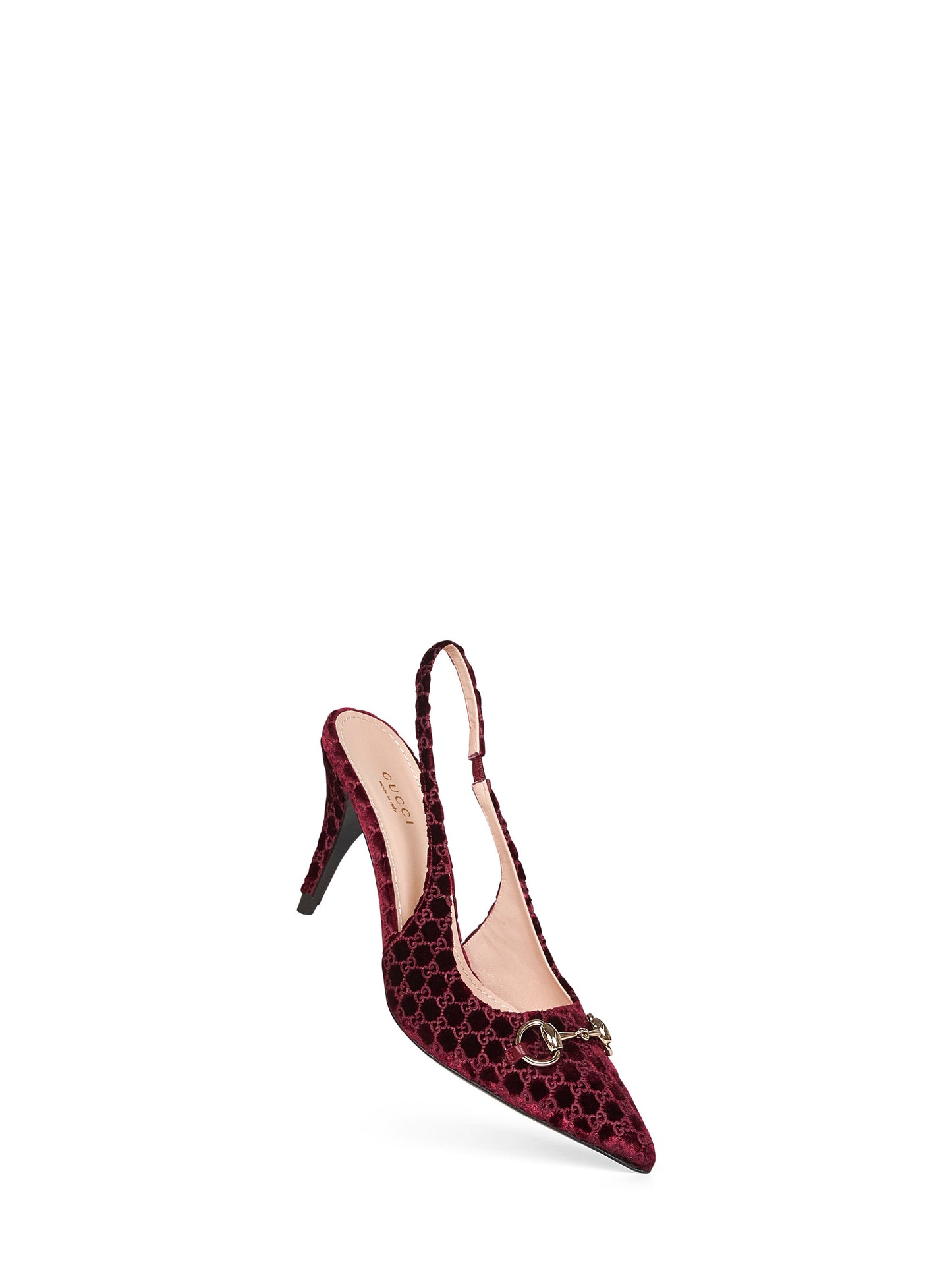 Burgundy slingback pumps with Horsebit