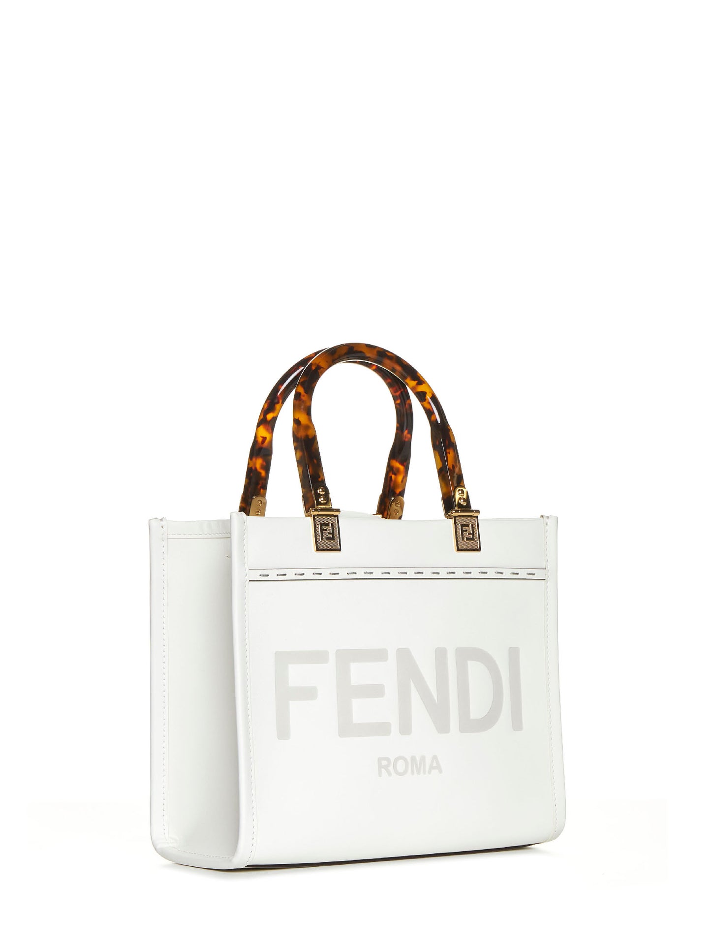 Shopper Fendi in pelle bianca