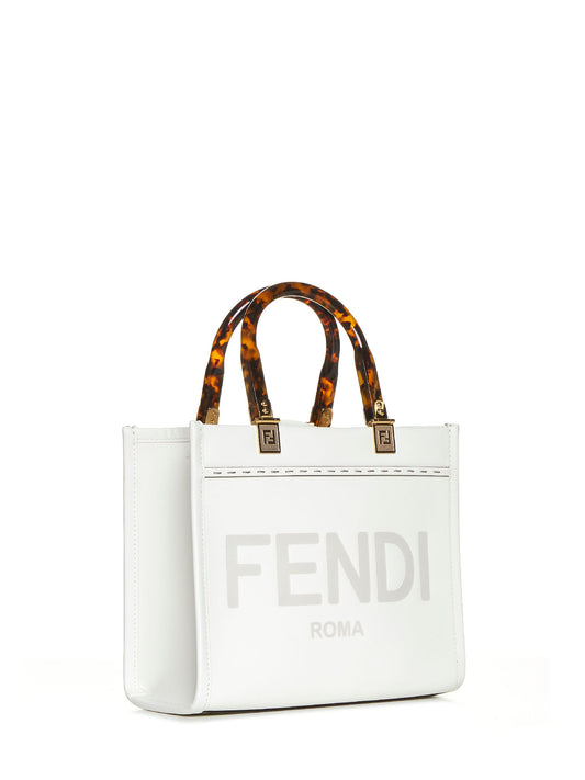 Shopper Fendi in pelle bianca