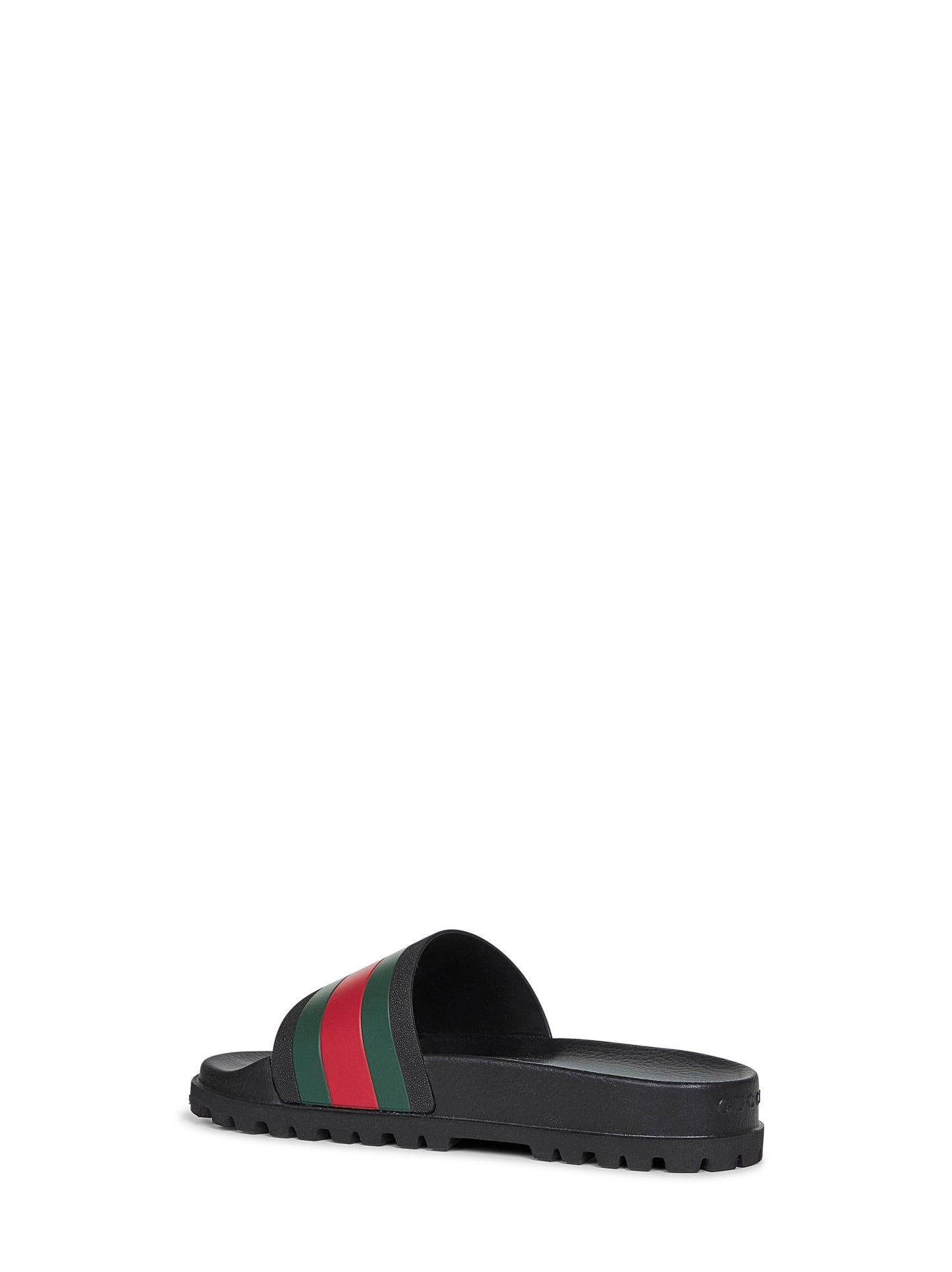 Sandali in gomma nera con Web