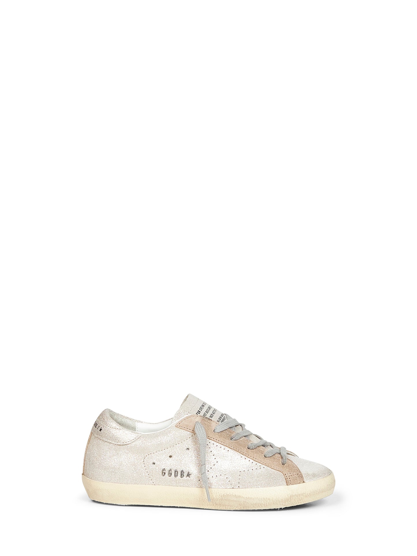 Platinum glitter fabric Super-Star sneakers