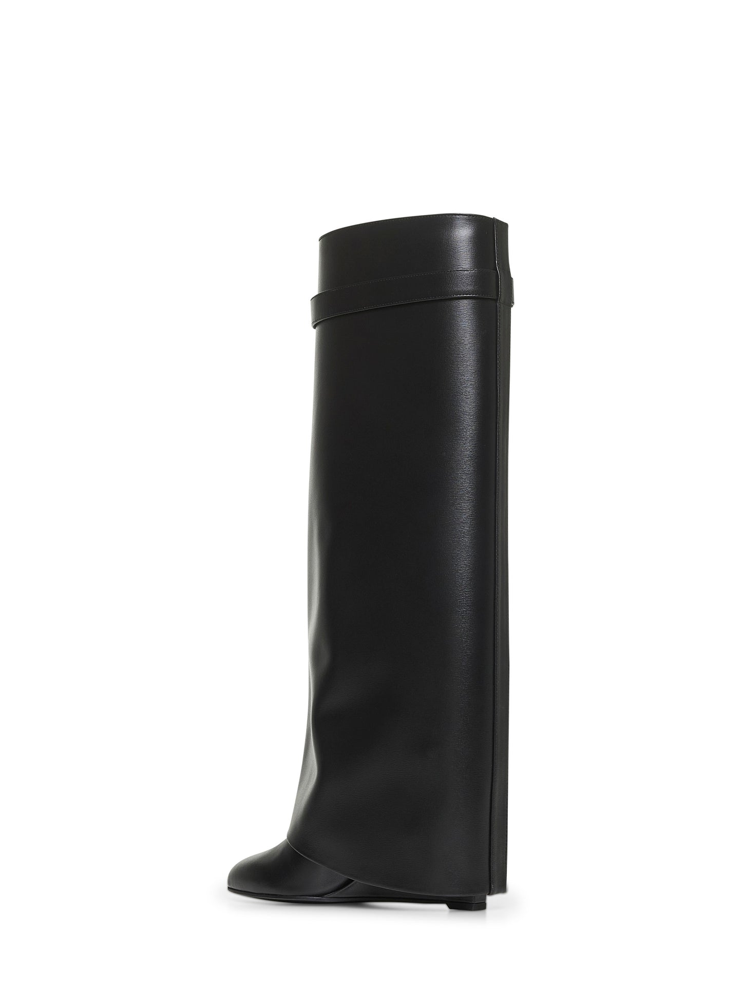 Black leather Shark Lock boots