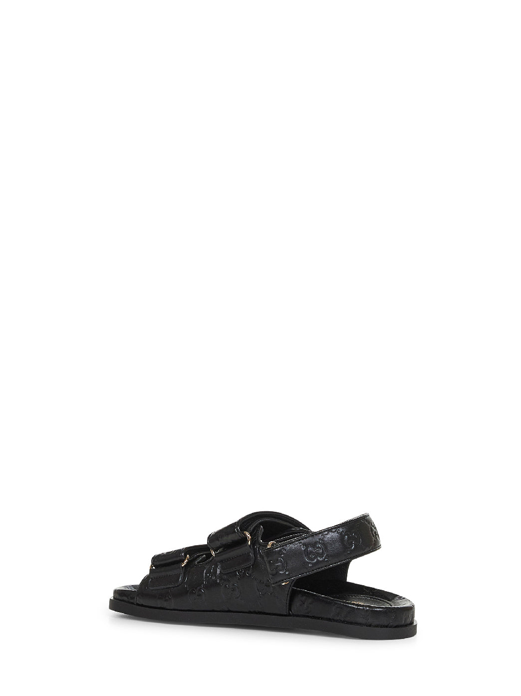 Black GG leather sandals