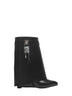 Black leather Shark Lock ankle boots