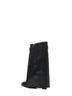 Black leather Shark Lock ankle boots