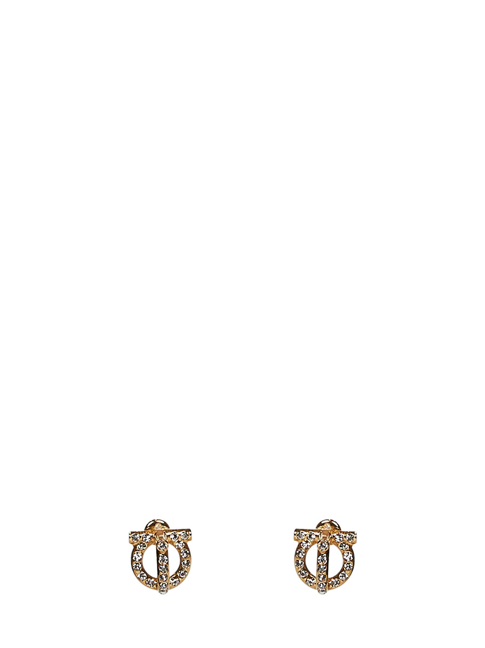 Gold brass 3D Gancini crystals earrings