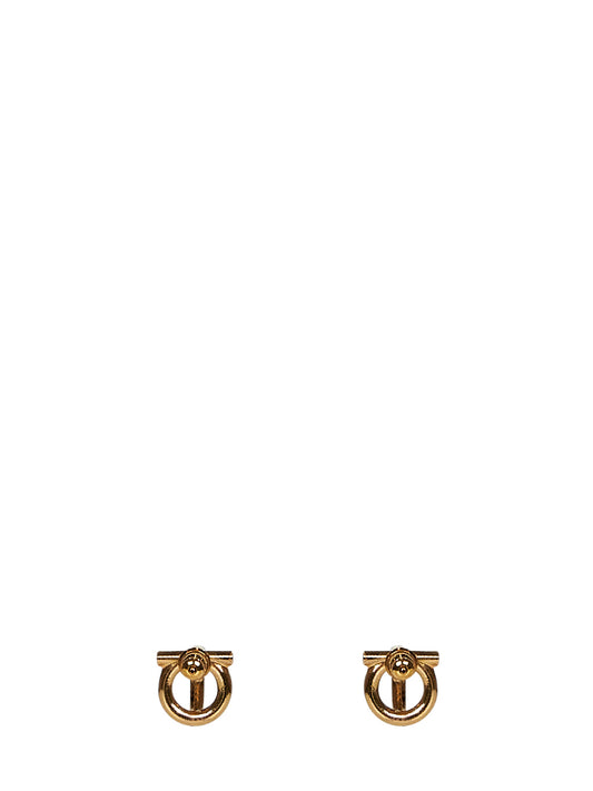 Gold brass 3D Gancini crystals earrings