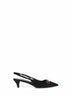 Décolleté slingback in vellutto GG nero con Morsetto