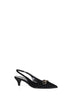 Décolleté slingback in vellutto GG nero con Morsetto