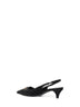 Décolleté slingback in vellutto GG nero con Morsetto