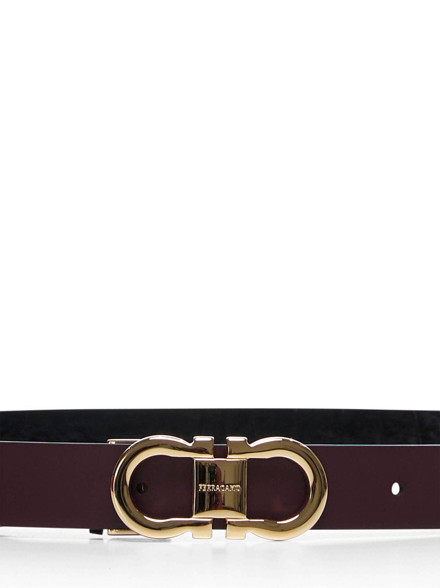 Black reversible Gancini belt