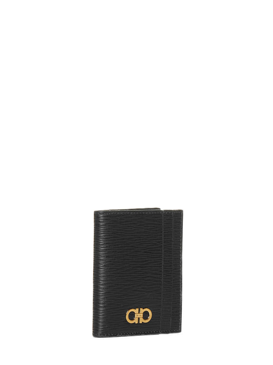 Portafoglio in pelle con Gancini