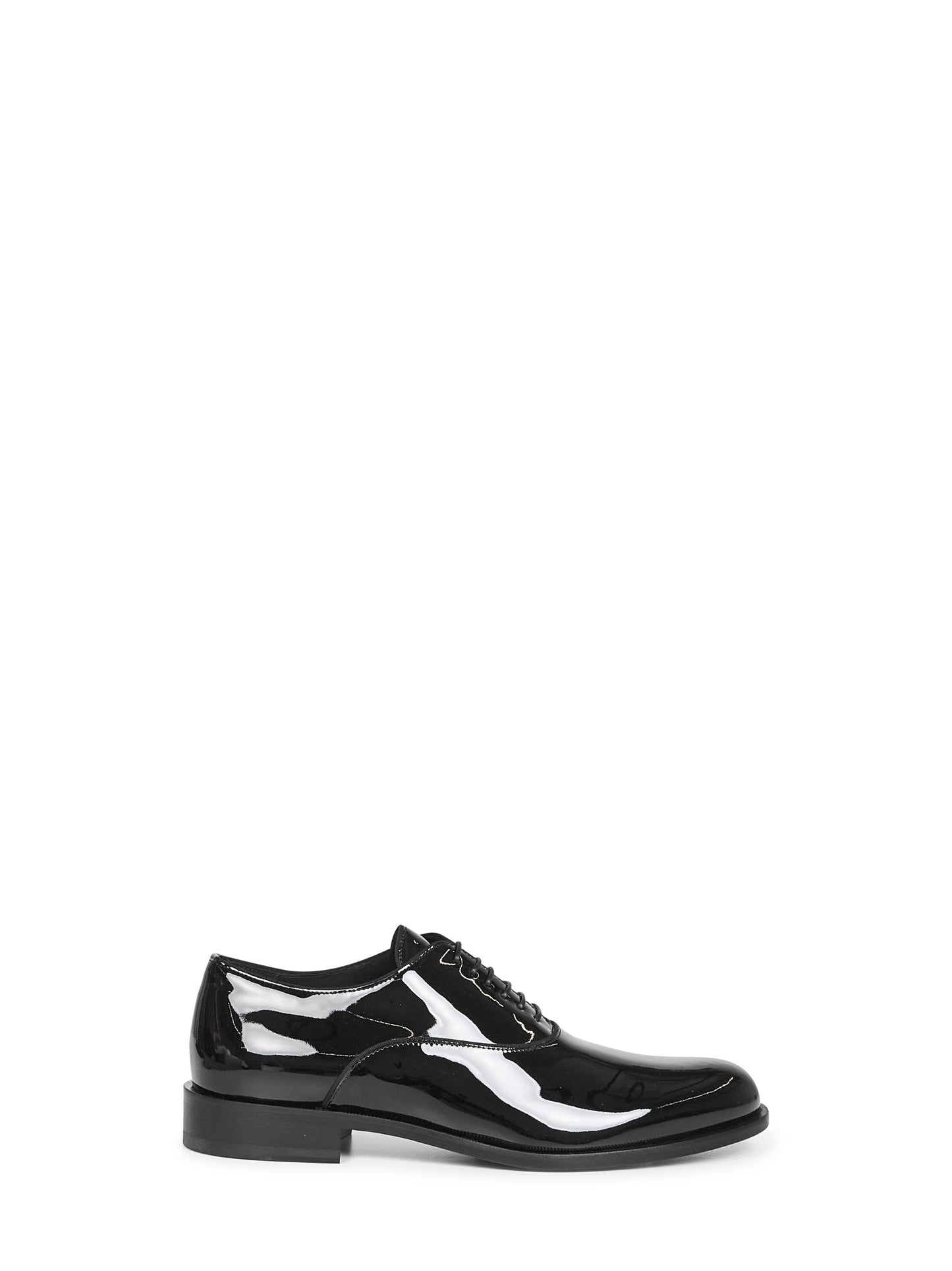 Black patent leather Oxfords