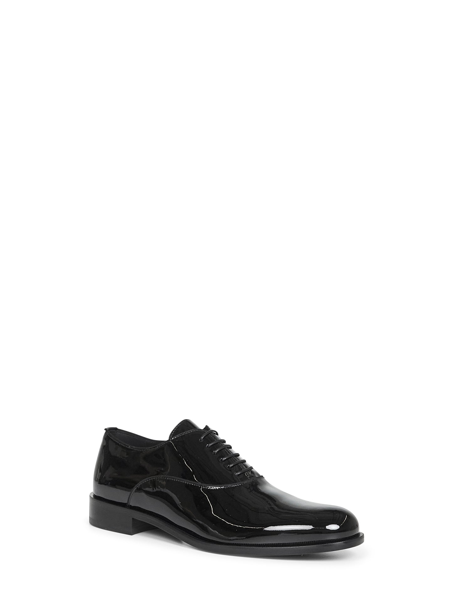 Black patent leather Oxfords