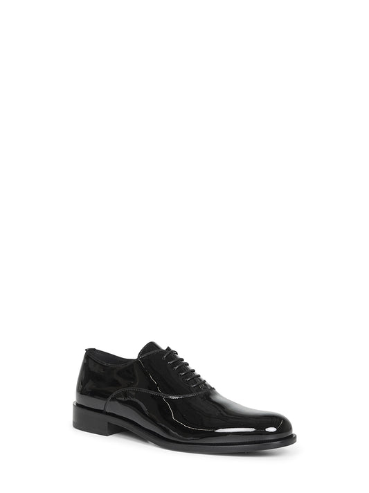 Black patent leather Oxfords
