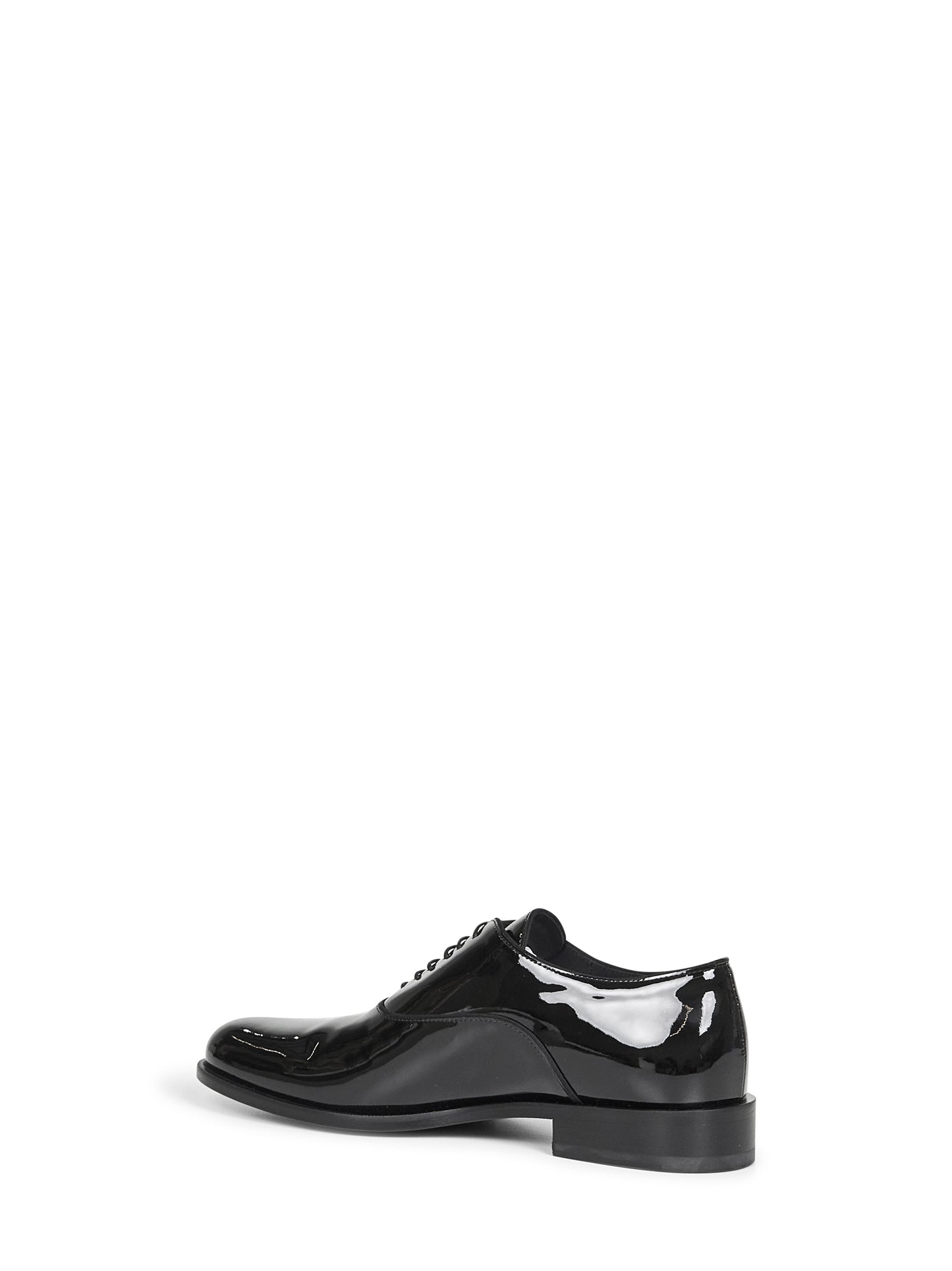 Black patent leather Oxfords