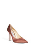 Cognac satin Love 100 pointed-toe pumps