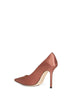 Cognac satin Love 100 pointed-toe pumps