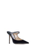 Bing 100 crystals patent leather mules