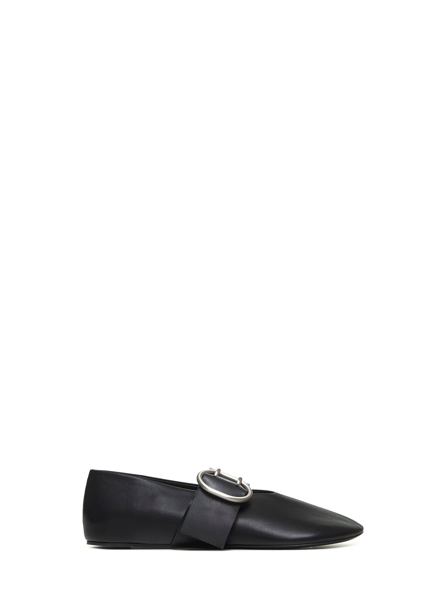 Black nappa leather ballet flats