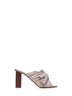 Beige Bow heeled mules