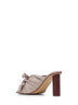 Beige Bow heeled mules