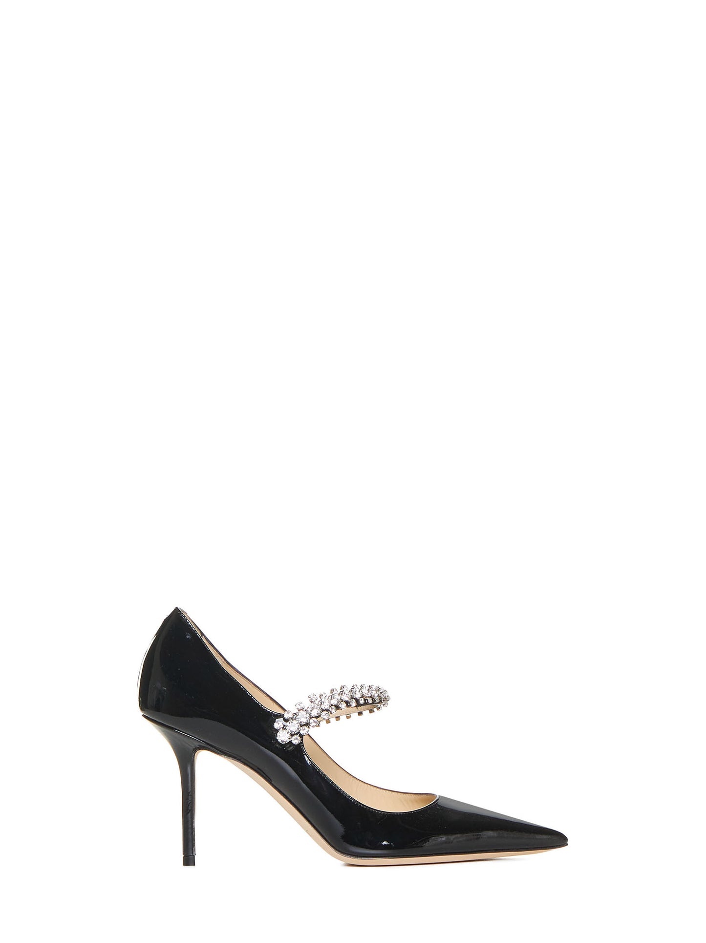 Bing crystals patent leather pumps