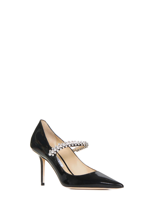 Bing crystals patent leather pumps
