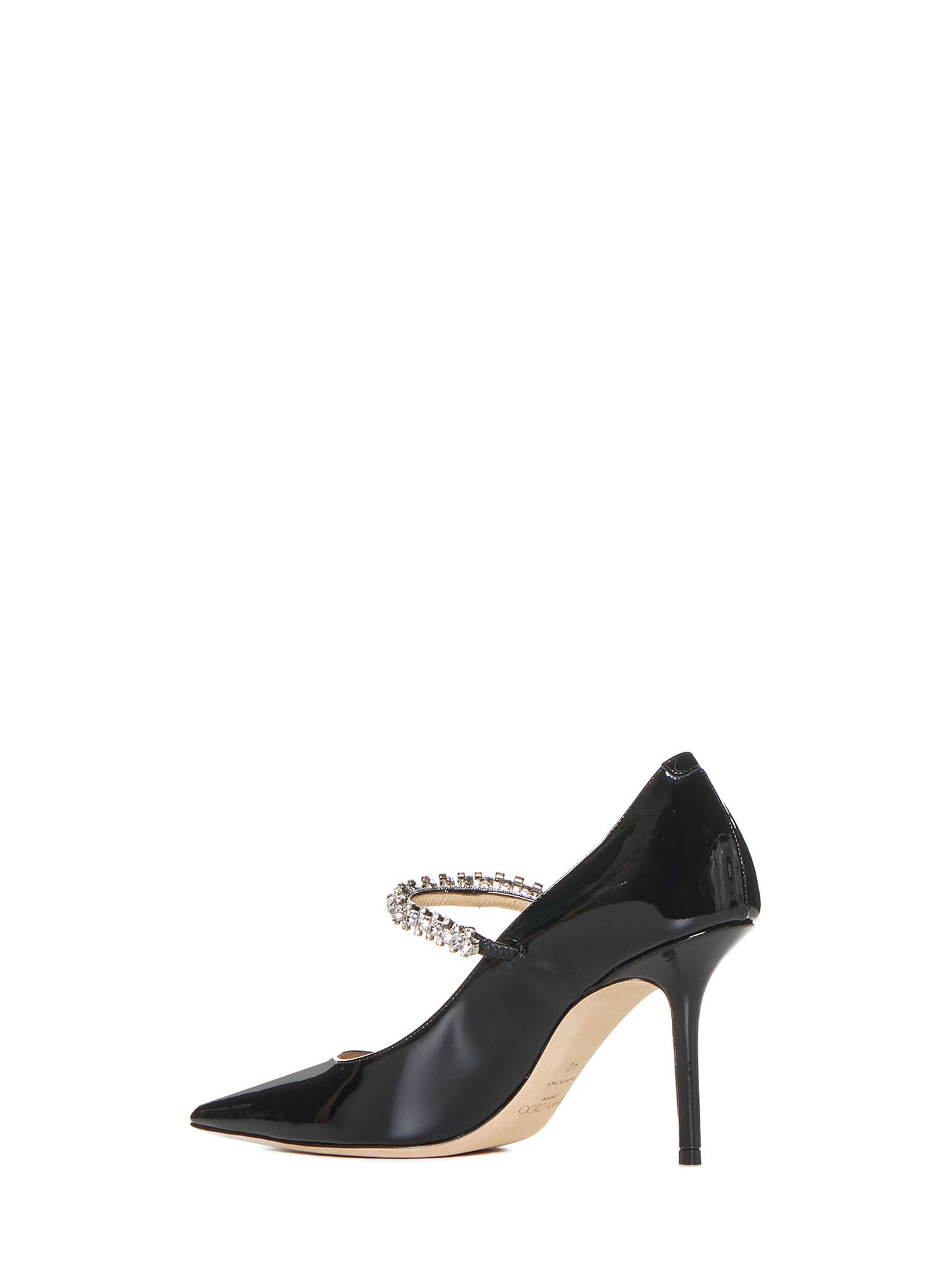 Bing crystals patent leather pumps
