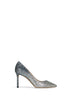 Silver and blue glitter Romy 85 pumps