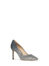 Silver and blue glitter Romy 85 pumps