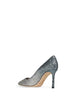 Silver and blue glitter Romy 85 pumps