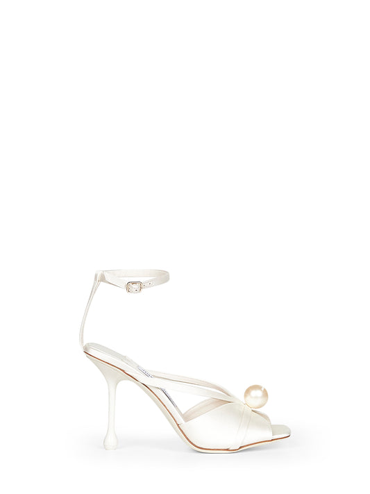 Ivory satin Siva 95 sandals
