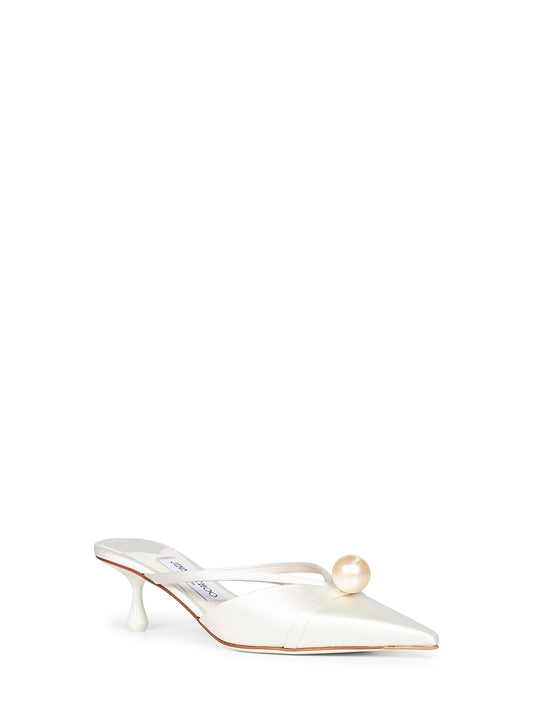Ivory satin Sana Mule 50 mules