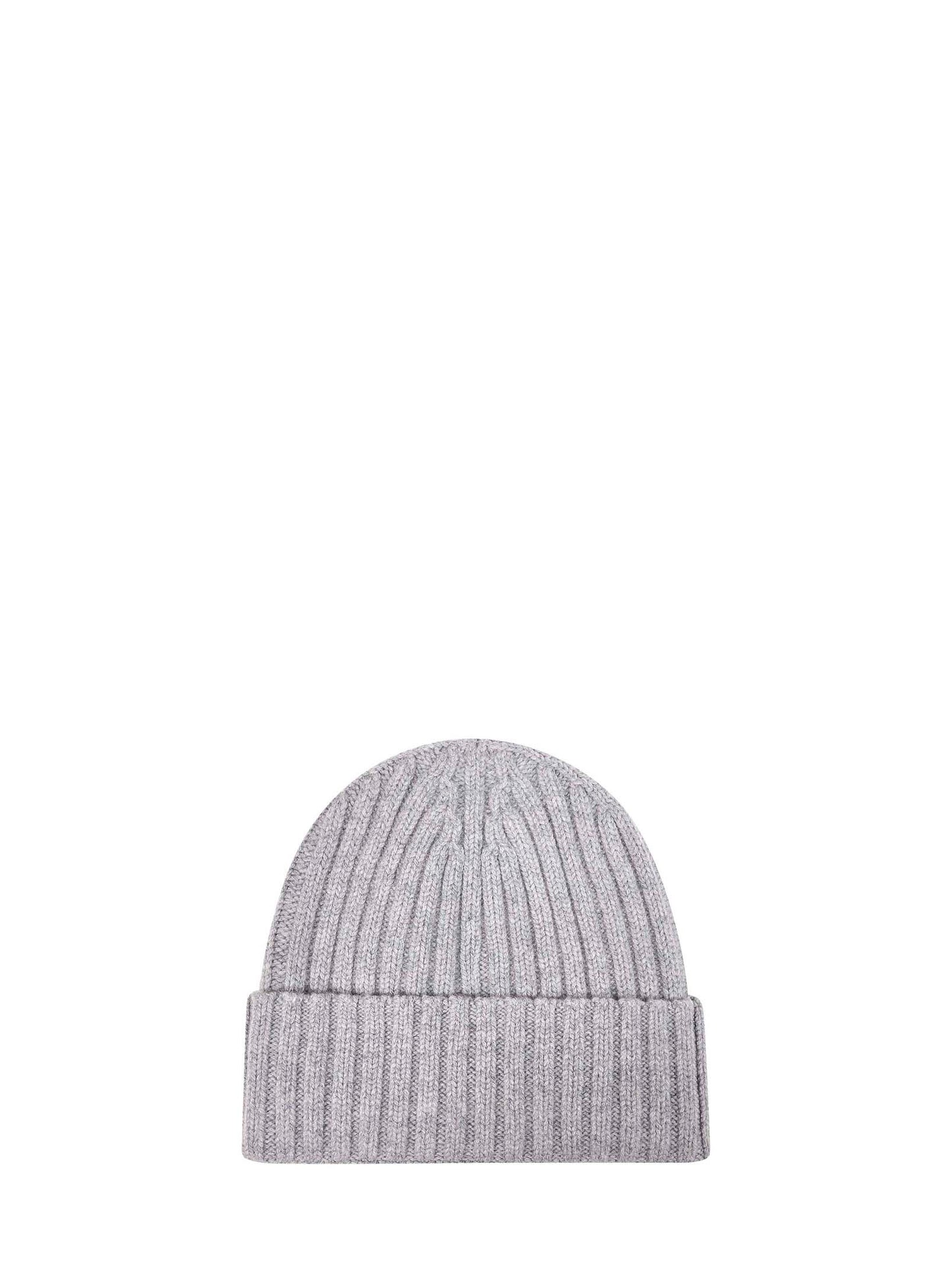 Grey ribbed wool Wengen beanie