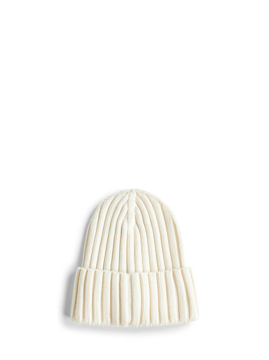 White ribbed wool hat