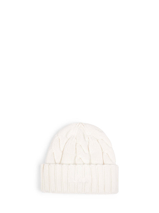 Off-white cable-knit wool Cannon beanie