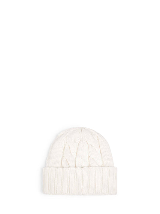 Off-white cable-knit wool Cannon beanie