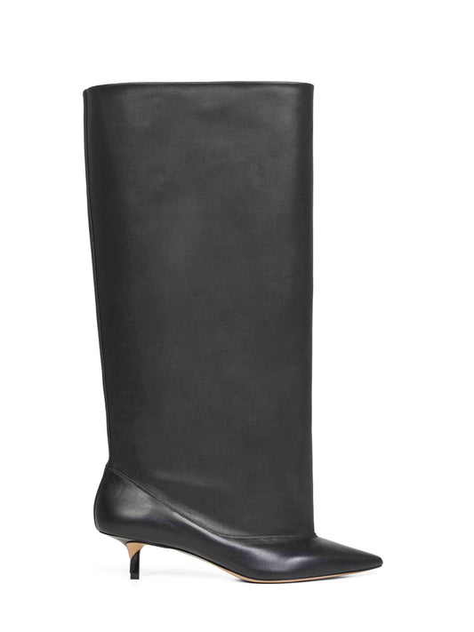 Black smooth leather wide The high Tourni boots