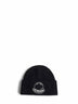 Black wool knit logo patch beanie