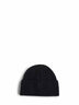 Black wool knit logo patch beanie