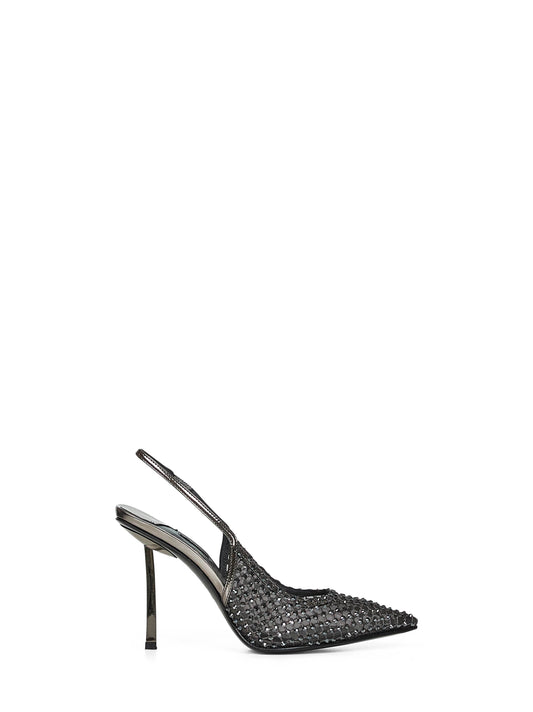 Pewter Gilda 100mm crystal slingback