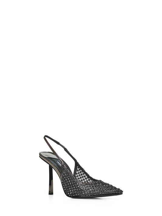 Pewter Gilda 100mm crystal slingback