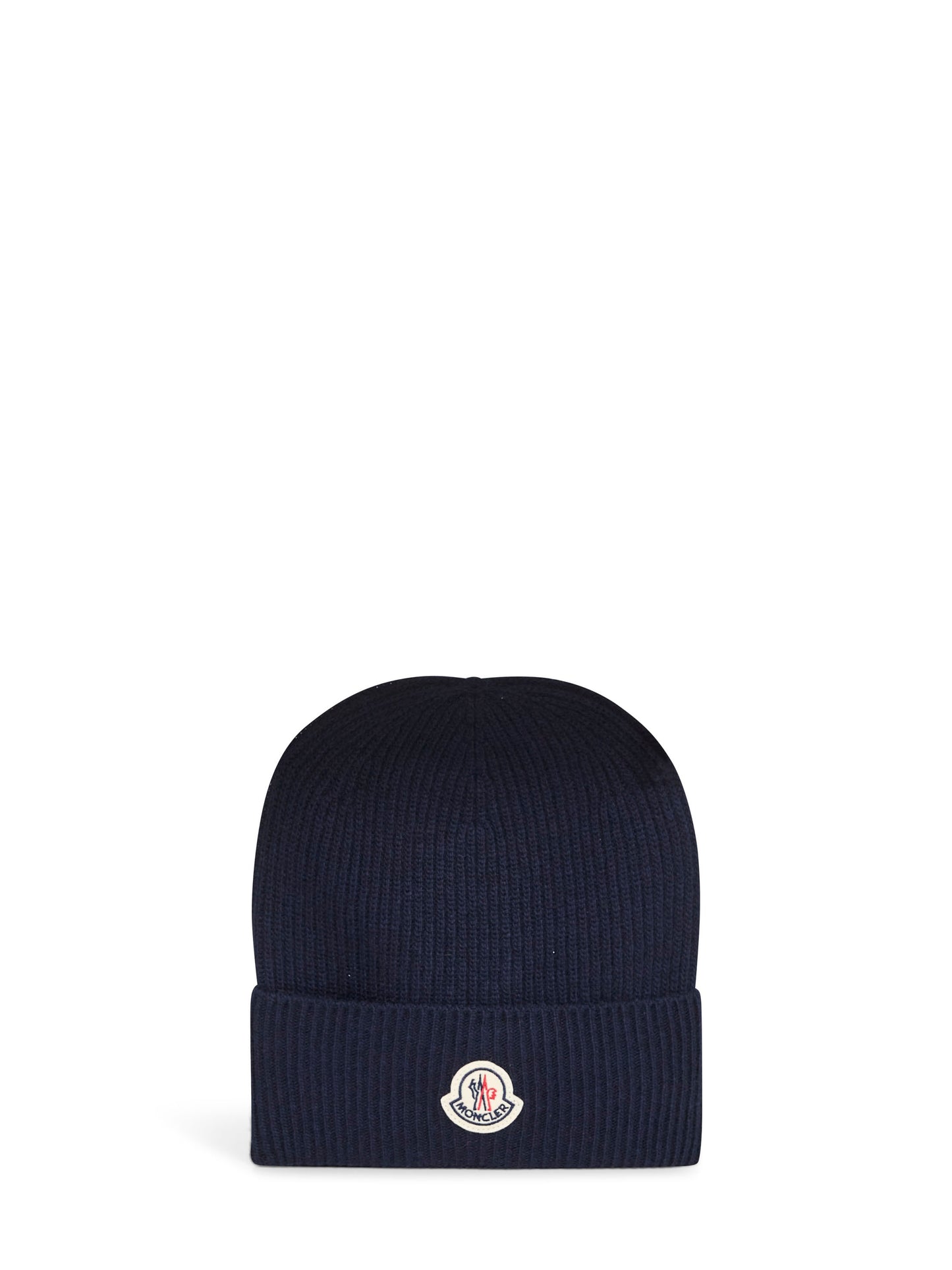 Blue wool and cashmere knit beanie